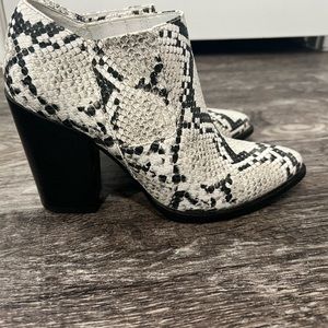 Kendall + Kylie snake skin booties